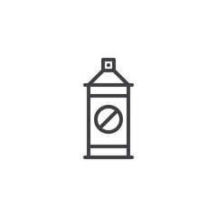 Insect repellent sprayer line icon. linear style sign for mobile concept and web design. Pest control aerosol outline vector icon. Symbol, logo illustration. Pixel perfect vector graphics