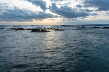 Fototapeta na wymiar Long Exposure at Sunset on the Southern Italian Mediterranean Sea