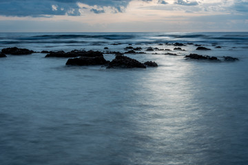 Long Exposure at Sunset on the Southern Italian Mediterranean Sea