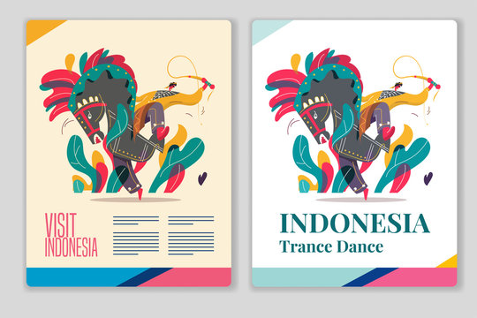 Jaranan Javanese trance dance Indonesia. Vector illustration