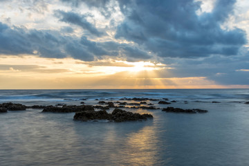 Long Exposure at Sunset on the Southern Italian Mediterranean Sea