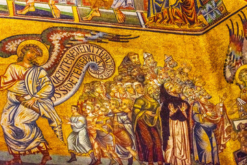 Fototapeta na wymiar Angels Bible Mosaic Dome Baptistry Saint John Florence Italy