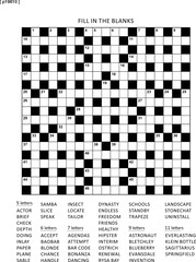 Puzzle page with 19x19 criss-cross (or fill in, else kriss-kross) English language word game. Black and white, A4 or letter sized. Answer is on separate file.