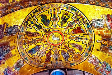 Fototapeta na wymiar Lamb of God Bible Mosaic Dome Baptistry Saint John Florence Italy