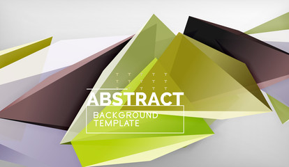 3d triangle geometric background design, modern poster template