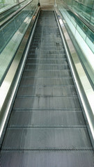 Empty escalator moving walkway