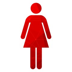 Woman pictogram illustration. Simple flat symbol. Textured by lines and dots pattern