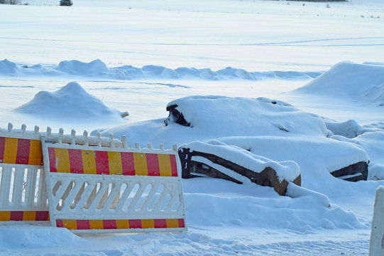 Absperrung im Schnee