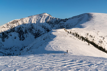 Fototapeta na wymiar Winter view of Chersky peak
