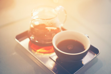 coffee filter drip process, vintage style