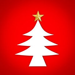 Close up white Chrismas tree icon