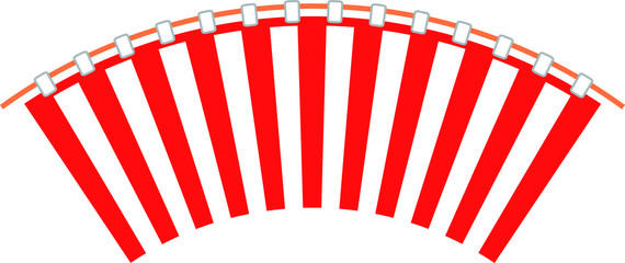 red and white curtain