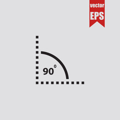 Angle of 90 degrees icon.Vector illustration.