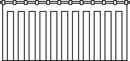 White stripe curtain outline