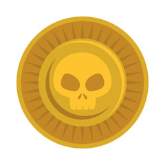 antique coin with skull