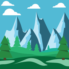 Mountain Landscape Vector Illustration Background