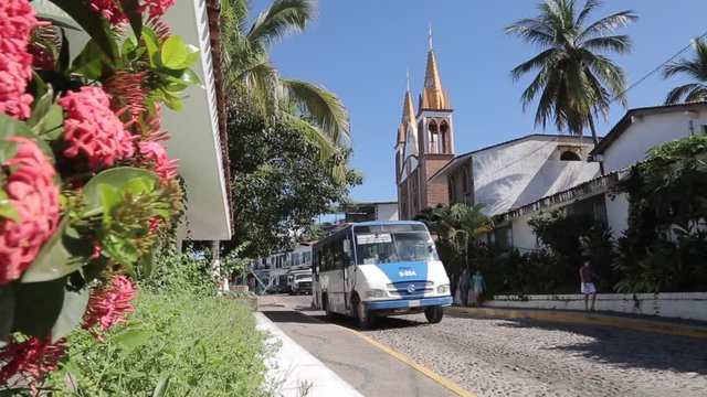 Traffic on Tepic - Puerto Vallarta, Downtown, Puerto Vallarta, Jalisco, Mexico, North America 