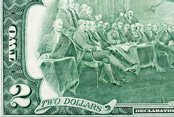 Details on us dollar banknotes.