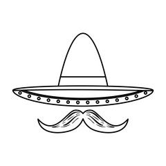 mexican mariachi hat with mustache