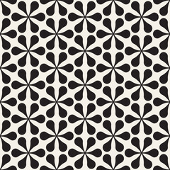 Vector seamless floral mosaic pattern. Modern abstract texture. Repeating geometric tiles with petal elements.