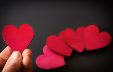 Día de San Valentin con muchos corazones