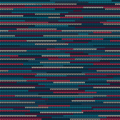 Abstract Knitted Pattern Background With Colorful Shapes