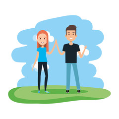 couple in the landscape characters