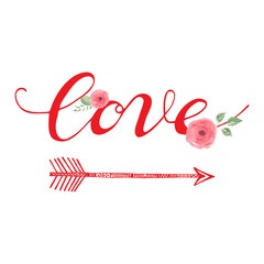 Love Day vector greeting card. Hand made calligraphy.