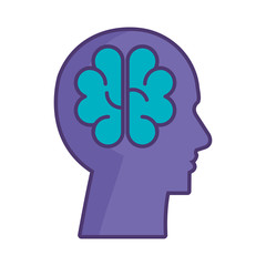 profile with brain storming