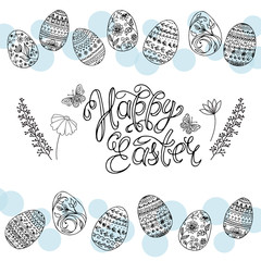 Happy Easter. Set of vector doodle