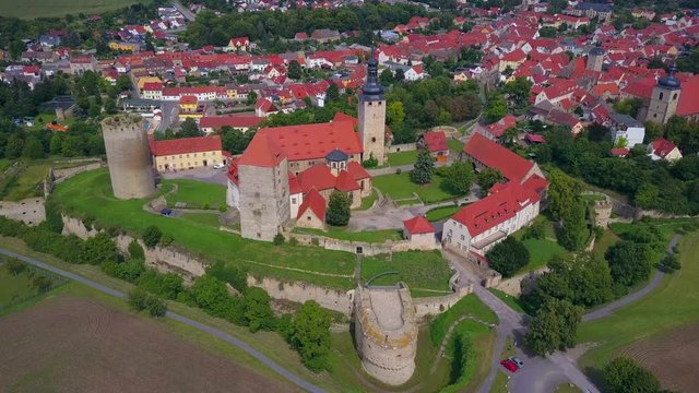 Aerial view of Querfurt Castle, Querfurt, Saxony-Anhalt, Germany