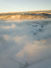 Sunrise in Winter Switzerland Jura mountains