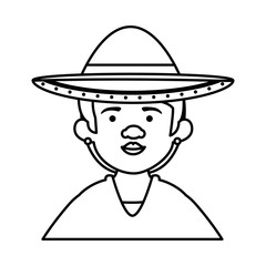 traditional mexican woman with hat