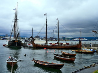 Fototapeta premium Norway, Oslo-view on the harbour Bygdoy