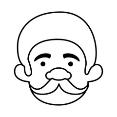 head man with mustache of macho man