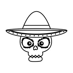 death day mask with mariachi hat