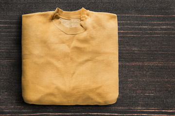 Sweatshirt on wooden background