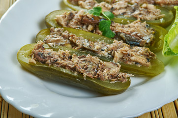 Tuna Salad Pickle Boats