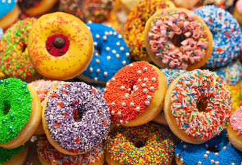 Delicious colorful donuts
