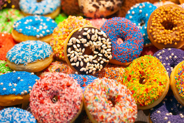 Delicious colorful donuts