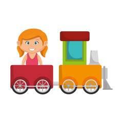 little girl with train