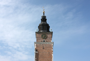 Fototapeta na wymiar Town Hall Tower in Krakow, Poland