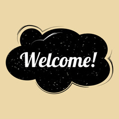 Comic speech bubble Welcome in pop art style. Creative comics book, retro, vintage, vector, illustration, isolated