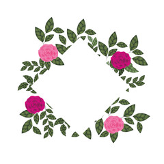 frame with rose isolated icon