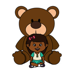little girl with bear teddy