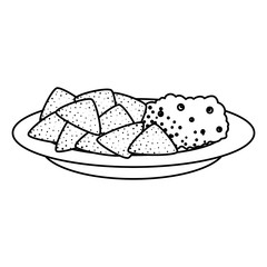 delicious nachos with guacamole mexican food