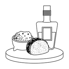 delicious taco and tequila mexican food