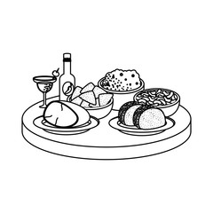 tray with delicious mexican food