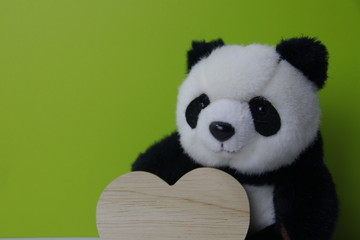 Panda Bear Plush Bear with Heart for Valentine's Day © foreverhappy