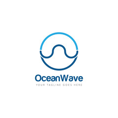 waves logo and icon vector illustration design template